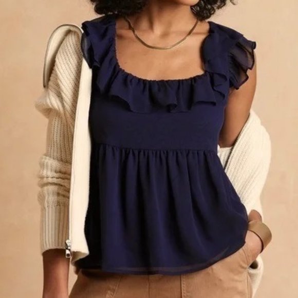 Banana Republic Factory Tops - Banana Republic Factory Flutter Tie-Back Tank